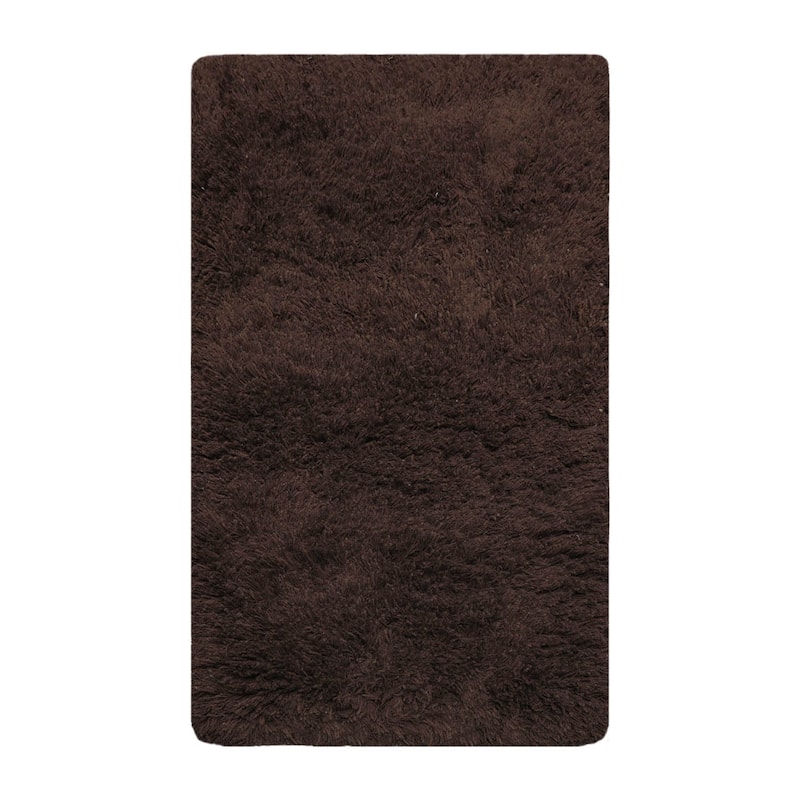Hand Made Chocolate Shag Wool Modern & Contemporary Oriental Area Rug - 3' 2'' x 5' 3''