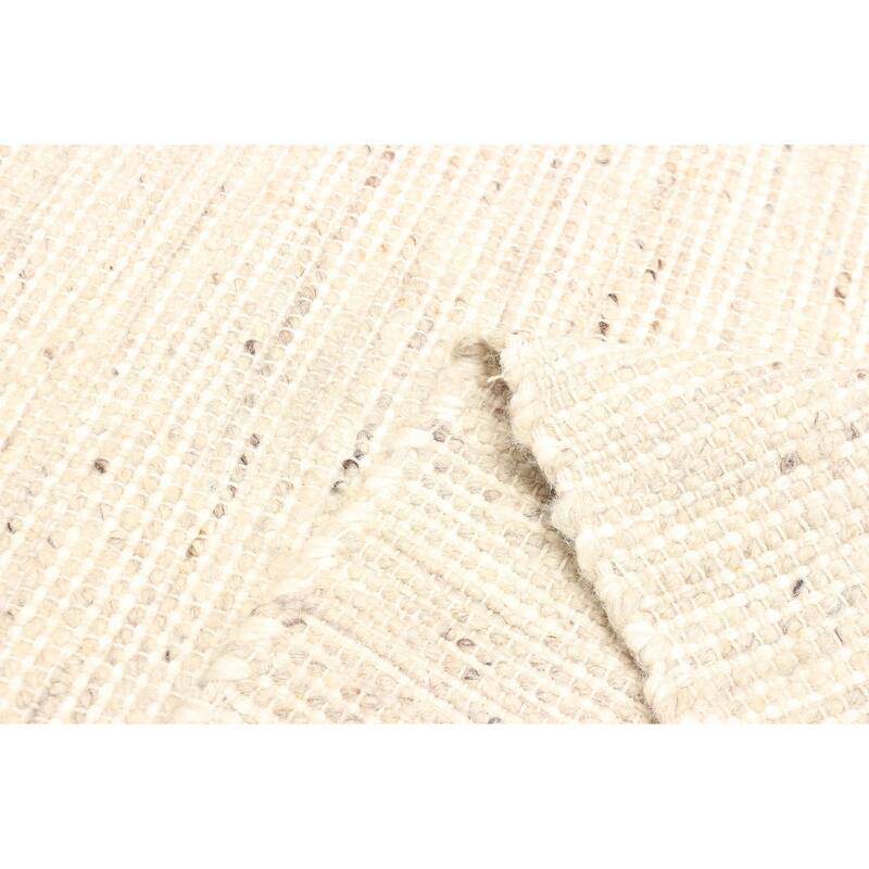 ECARPETGALLERY Braid weave Sienna Khaki Wool Rug - 4'11 x 8'6