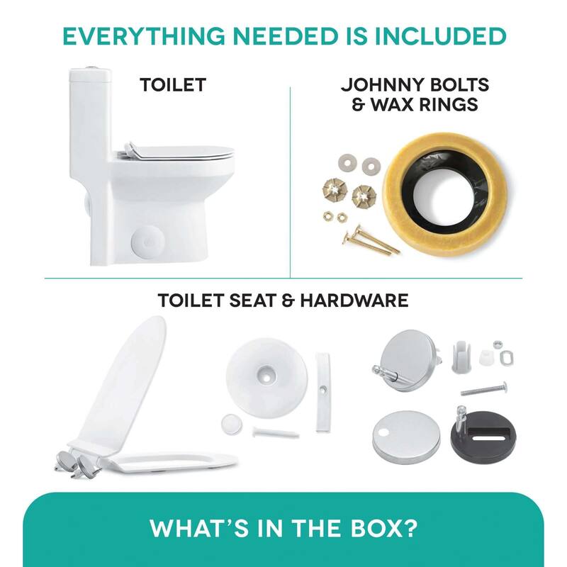 Fine Fixtures Dual-flush 1-piece Toilet 10-in. Rough-in w/ Seat