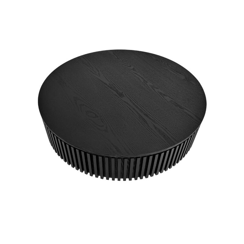 Modern 31.5" Round Coffee Table with Storage Solid Wood Veneer for Living Room and Bedroom Use