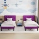 preview thumbnail 57 of 65, VECELO Upholstered Kids Bed Frame with Diamond Tufted Headoard,Twin Size Bed Set of 2