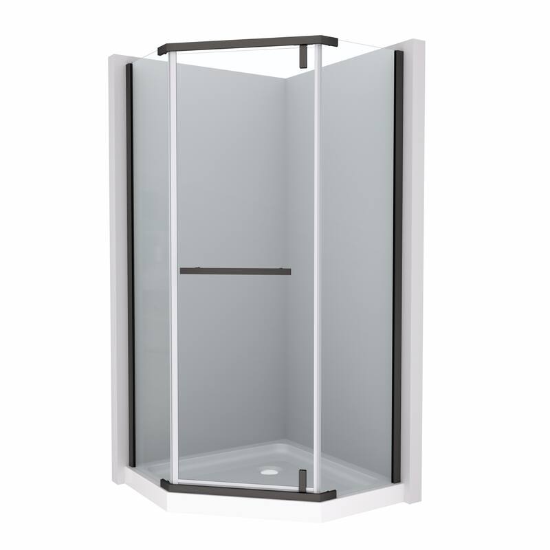 34.75" W x 72" H Aluminum Frameless Shower Enclosure