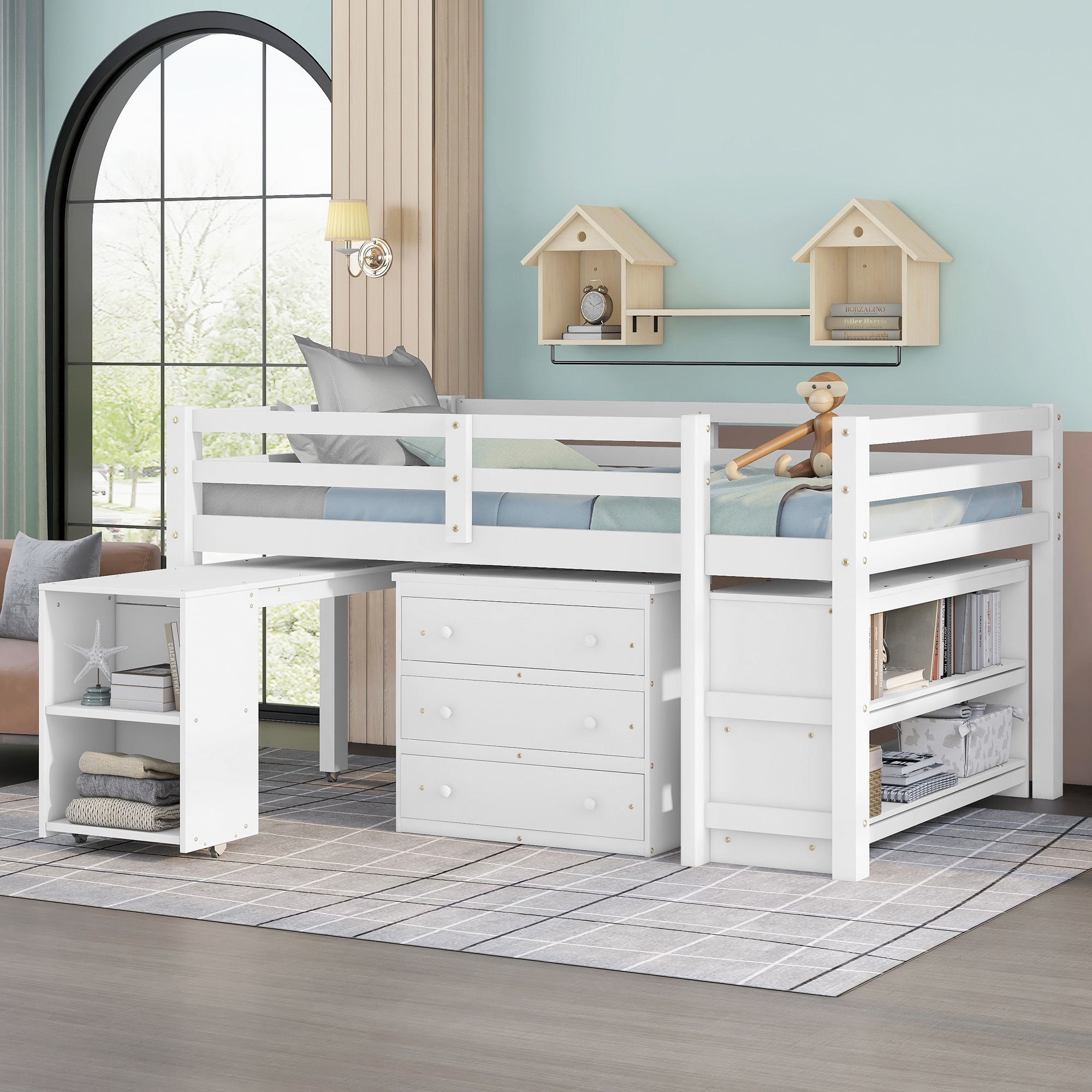 Teenage girl loft bed with desk store