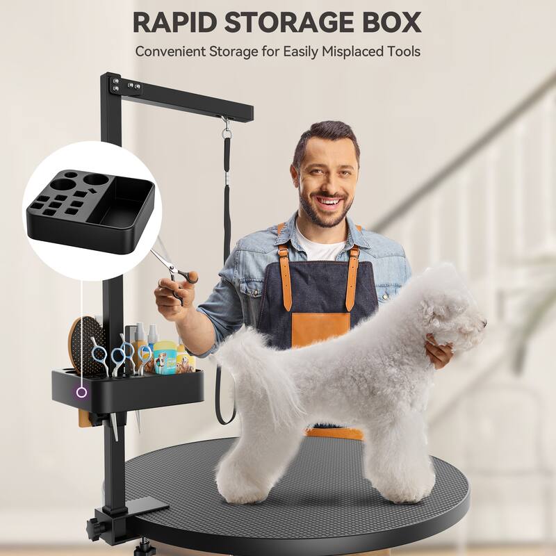 Electric Lift Dog Grooming Table 24" Rotating Desktop Pet Grooming Table for Small Dogs Cats - 24''