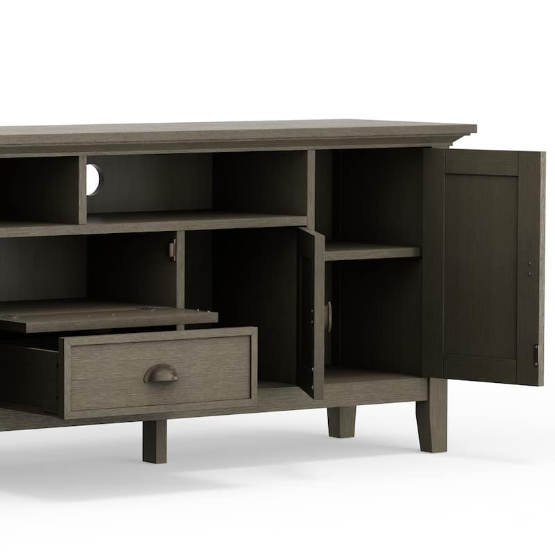 WYNDENHALL Mansfield SOLID WOOD 72 inch Wide Transitional TV Media Stand For TVs up to 80 inches - 72'' W x 16.5'' D x 26'' H