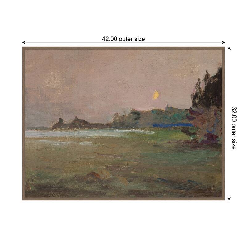 Kate and Laurel Moonlite Evening Mist 1910 Jan Ciaglinski by Nostalgia Prints Framed Canvas Wall Art Print