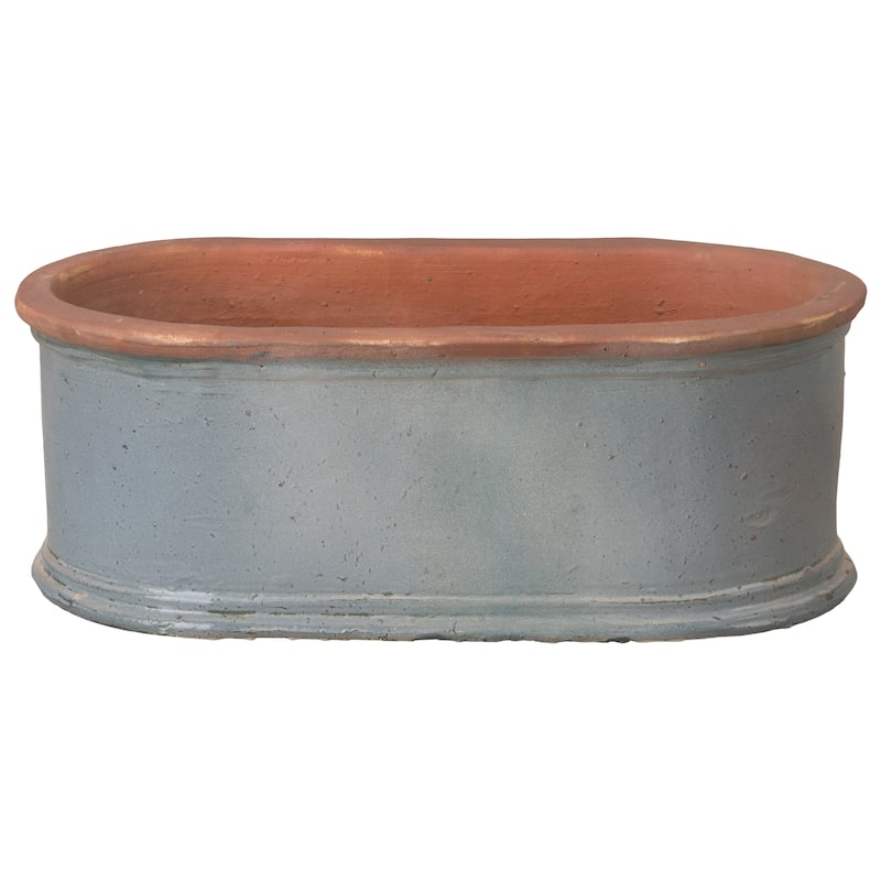 Large Oval Window Box, Soft Blue 28.5x15x15H" - 28.5x15 - Blue - 28.5x15