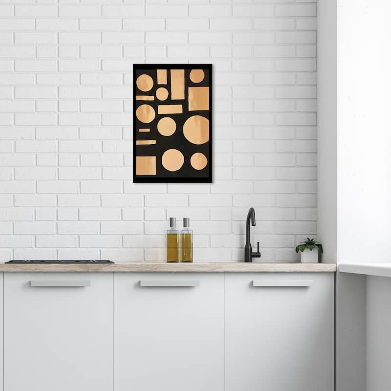 Wynwood Studio Canvas Abstract Die Cut Shapes Brown and Ochre Modern & Contemporary Wall Art Canvas Print - 24 x 16