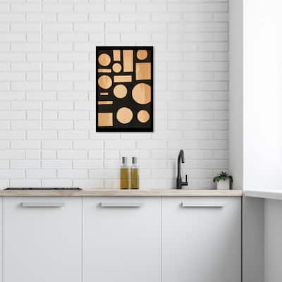 Wynwood Studio Canvas Abstract Die Cut Shapes Brown and Ochre Modern & Contemporary Wall Art Canvas Print