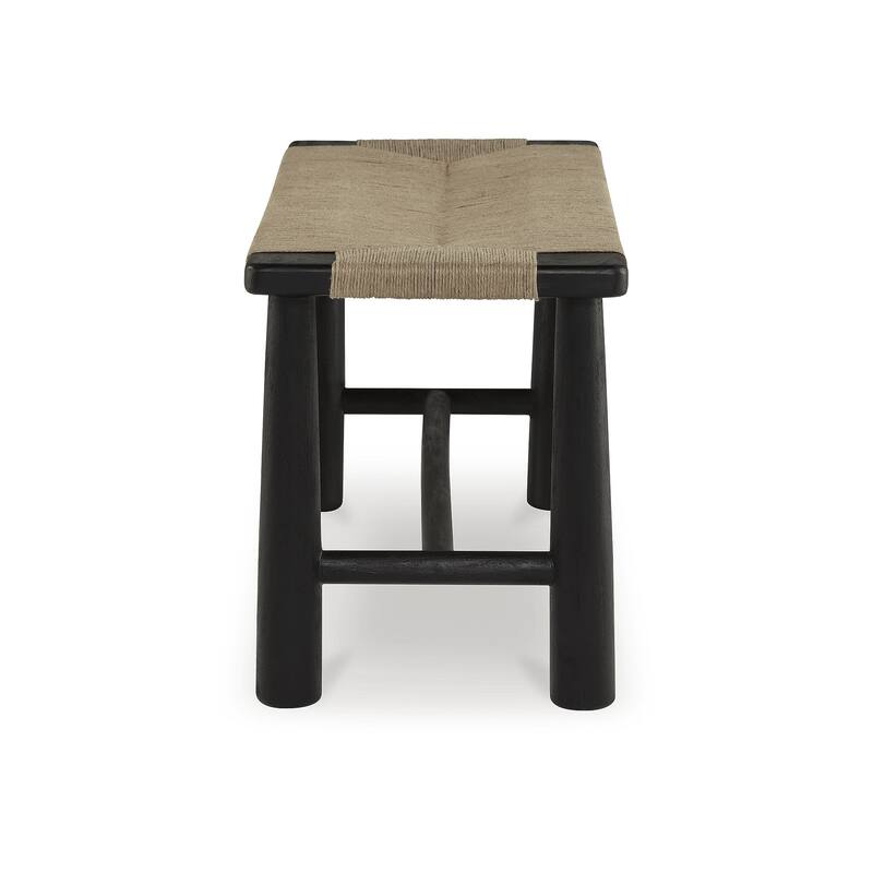Signature Design by Ashley Acerman Black/Natural Accent Bench - 48.13" W x 16.13" D x 18" H