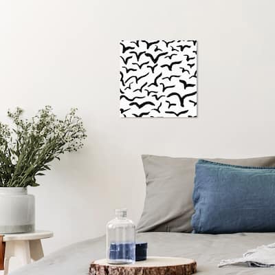 Wynwood Studio Canvas Abstract Fly Pattern White and Modern & Contemporary Wall Art Canvas Print