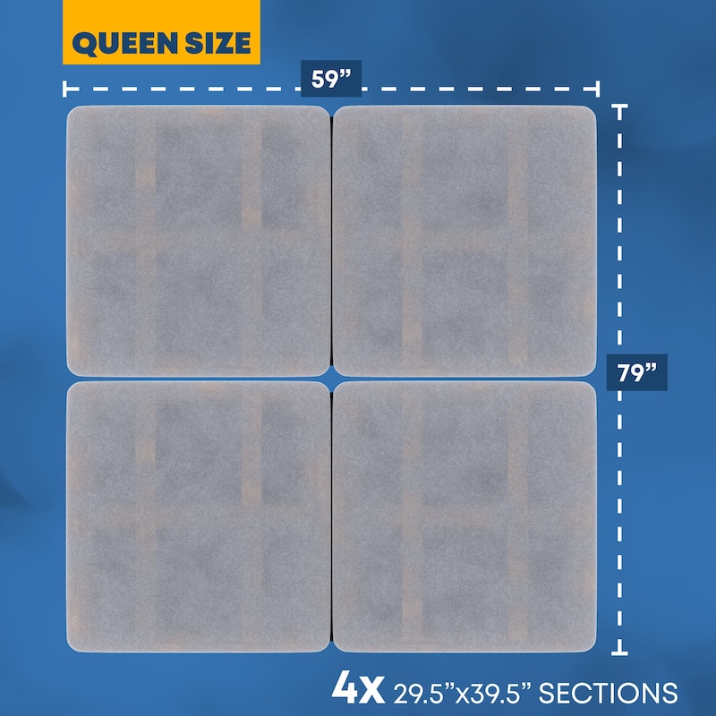 Onetan, 1.5" Split Fully Assembled Bunkie Board for Mattress/Bed Support - Queen(FOLD)