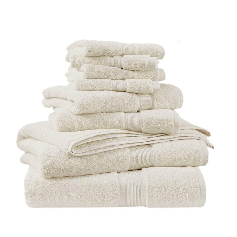 Madison Park Signature 800GSM Ultra-Soft 100% Cotton Absorbent Towel Set - 8-Piece - Cream