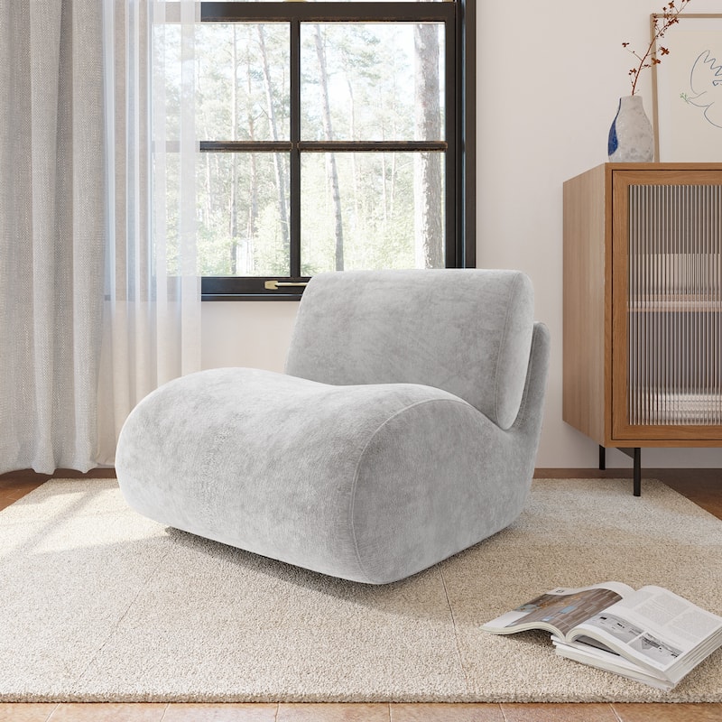 DREAMSIDEA Low Back Upholstered Swivel Accent Chair