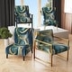 preview thumbnail 7 of 10, Designart "Mettalic Indigo And Gold II" Upholstered Abstract Accent Chair - Glam Arm Chair For Living Room