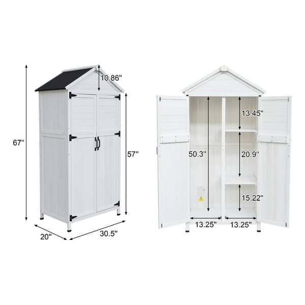 Christopher Knight Home-Amile Fir Wood Outdoor Storage Shed with Double Doors