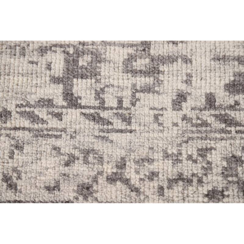 Geometric Moroccan Area Rug Hand-Knotted Wool Carpet - 5'2"x 7'7"