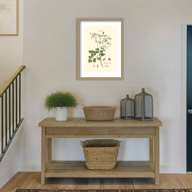 Small Blushing Pink Florals No. 9 by John Miller Wood Framed Wall Art Print