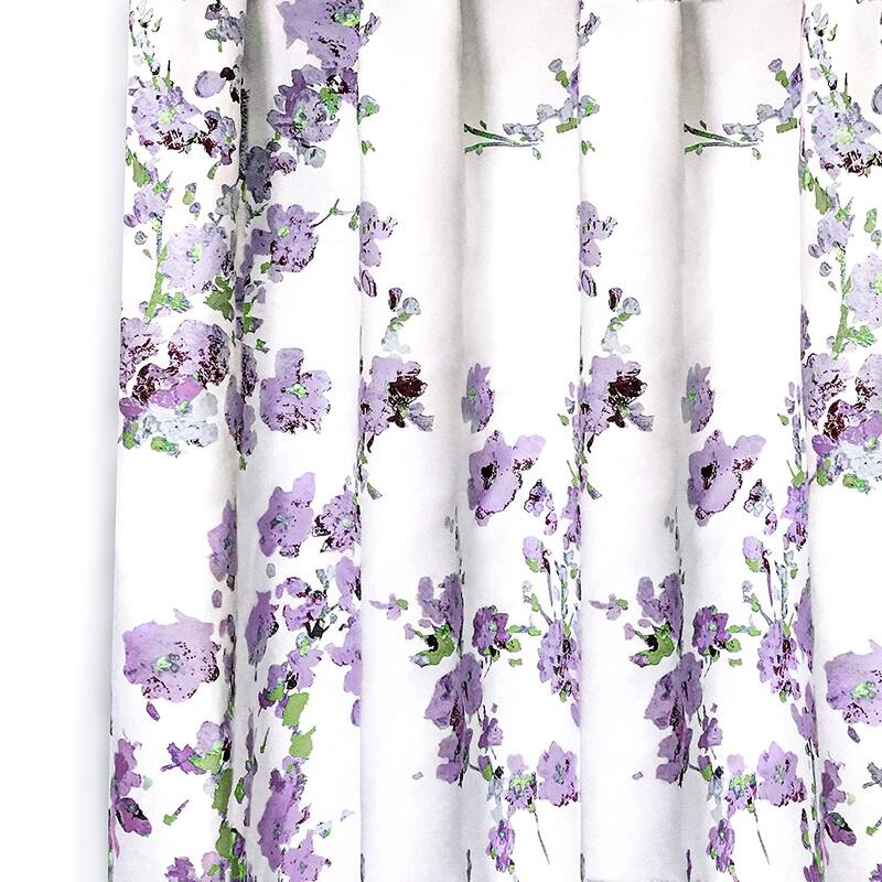 DriftAway Blossom Abstract Floral Ink Painting Lined Window Valance
