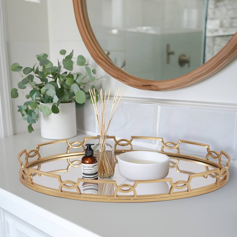 Allan Andrews Bright Goldtone Metal Tray