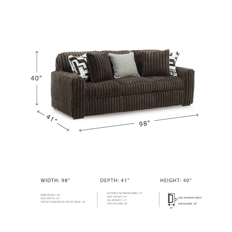 Signature Design by Ashley Midnight-Madness Sofa - 98"W x 41"D x 40"H