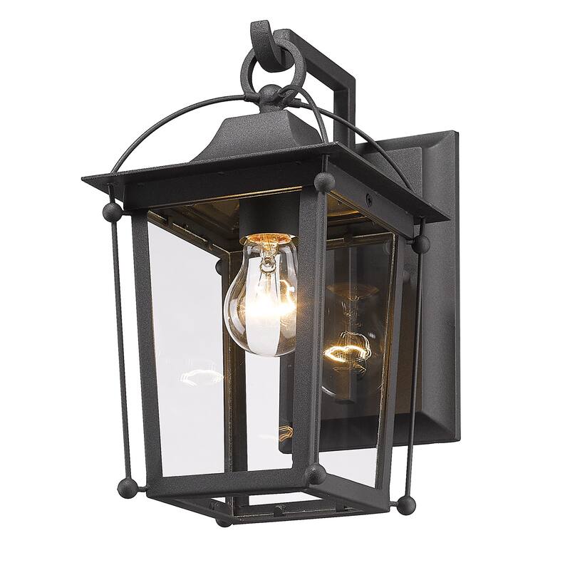 Brigham Large Wall Sconce - Outdoor - Natural Black with Clear Glass - One Light