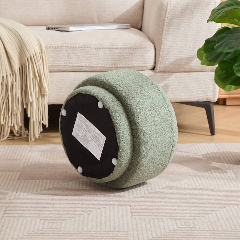 Modern Teddy Upholstered Mushroom Shape Ottoman
