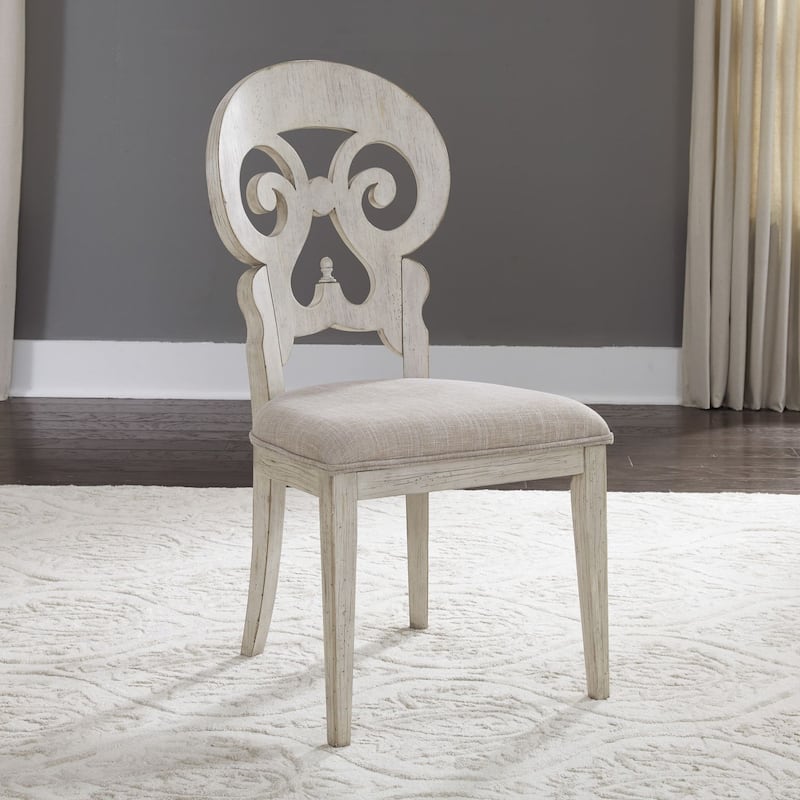 Farmhouse Reimagined Antique White Splat Back Side Chair (Set of 2) - Set of 2