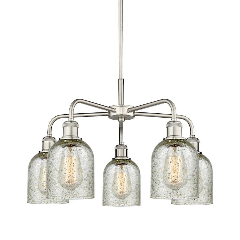 Innovations Lighting 516-5CR-15-23 Caledonia Chandelier Caledonia 5 - Satin Nickel / Mica