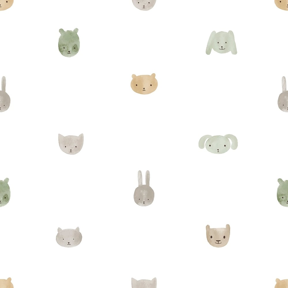 Galerie Wallcoverings Little Explorers 2 Animal Happy Heads Non-woven Matte Wallpaper Roll