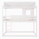 preview thumbnail 9 of 7, Modern Twin Over Twin Bunk Bed Wood Loft Bed with Window, Full-length Guardrail, Ladder Roof