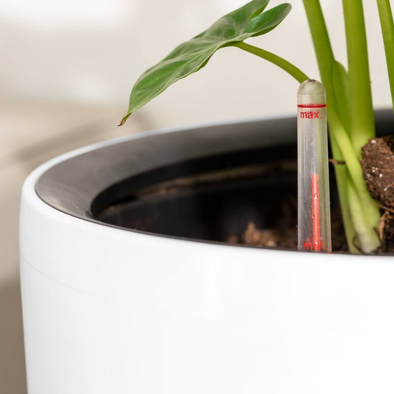 XBrand 29.5" H Plastic Self Watering Indoor Outdoor Tall Round Planter Pot, Decorative Gardening Pot, Home Décor Accent