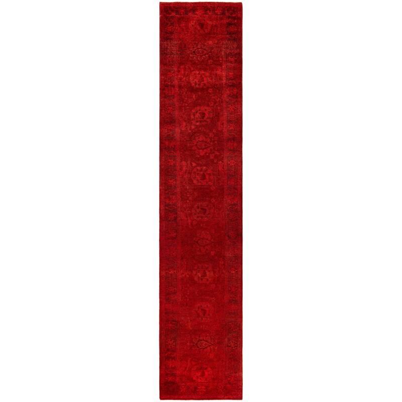 Overdyed One-of-a-Kind Hand-Knotted Area Rug - Red - 2' 7" x 12' 10"
