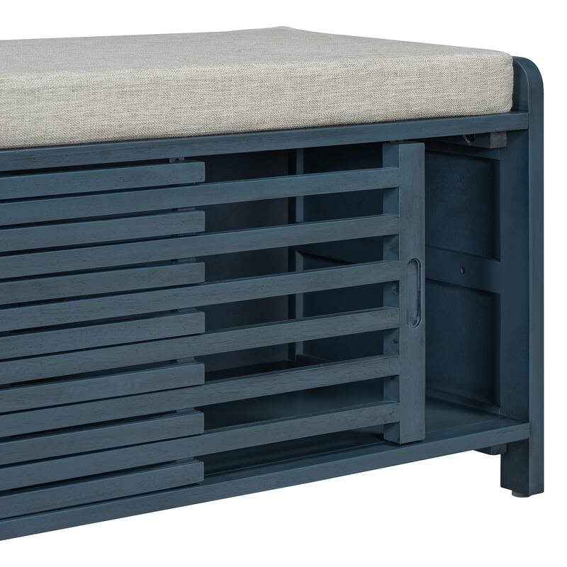 Shoe Bench with Storage and Cushion