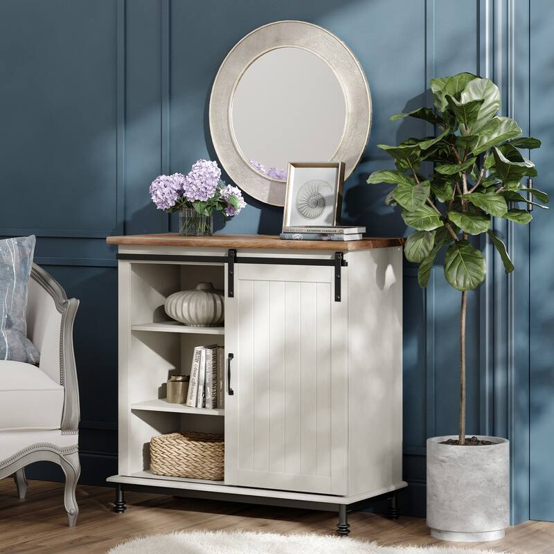 WAMPAT Farmhouse Coffee Bar Cabinet Storage Sideboard