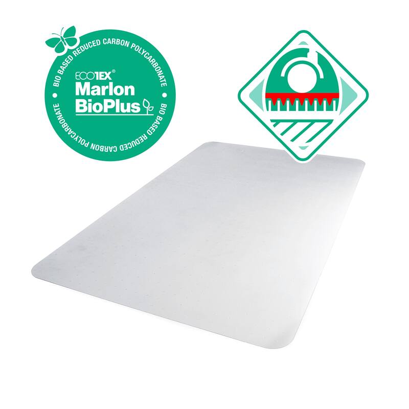 Floortex® Ecotex® BioPlus Eco Friendly Carbon Neutral Polycarbonate Chair Mat for Carpet - 45" x 53"