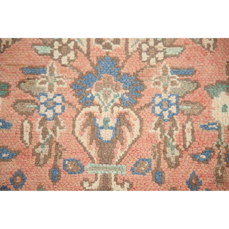 Hand Knotted Oriental 100% Wool Carpet Traditional Floral Pink Hamedan Area Rug - 8' 8'' X 5' 6''
