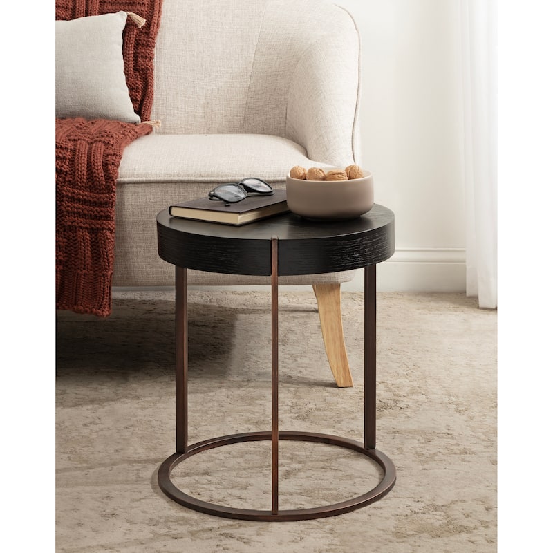Kate and Laurel Rovin Side Table Wood and Metal - 16x16x18