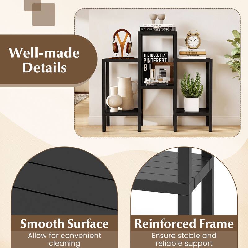 Gymax 6-Tier Plastic Modular Storage Shelves Open Display Utility