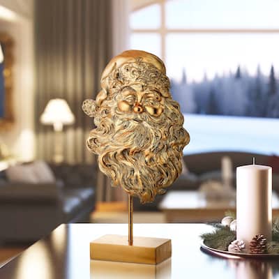 17" Resin Santa Head Table Piece
