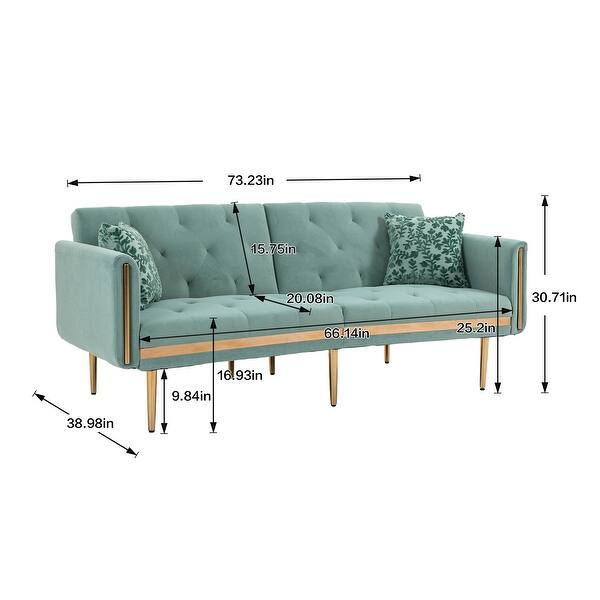 ConvertaCouch Sleeper Sofa Split Back Tufted Velvet Sofa Bed 36244229