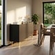 preview thumbnail 17 of 16, Meble Furniture Pafos 60-inch Modern Matte Sideboard Buffet with 3D Geometric Door Design