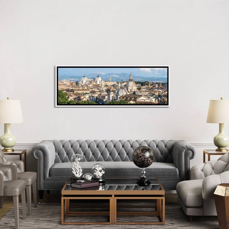 iCanvas "Rome Skyline Panorama With View Of Vatican And Victor Emmanuel II Monument" by Jan Becke Framed Canvas Print