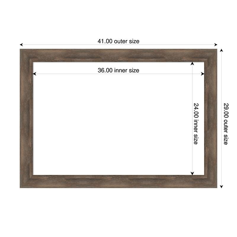 Amanti Art Hardwood Chocolate Framed Dry Erase Magnetic Board - 41 x 29 in - Hardwood Mocha