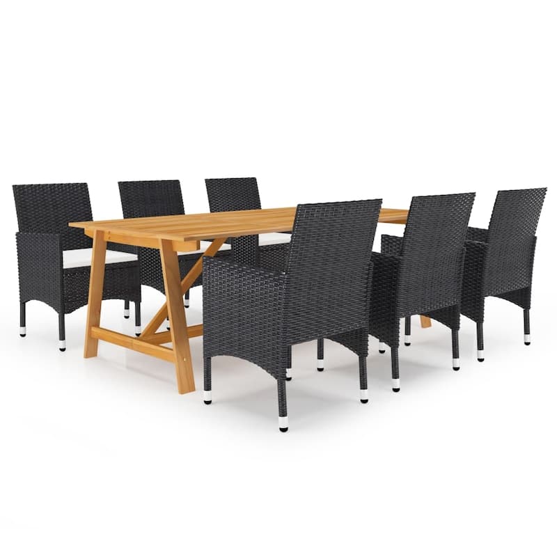 vidaXL Patio Dining Set 7 Piece Garden Outdoor Table and Chair Multi Colors