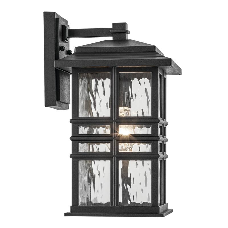 Kichler Lighting Beacon Square 14.25 in. 1-Light Textured Black Outdoor Wall Sconce - 14.25 in