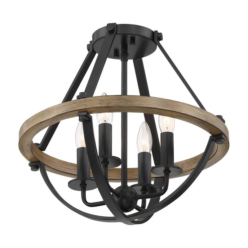 Quoizel Bartlett 4-Light 16" Ceiling Light in Earth Black