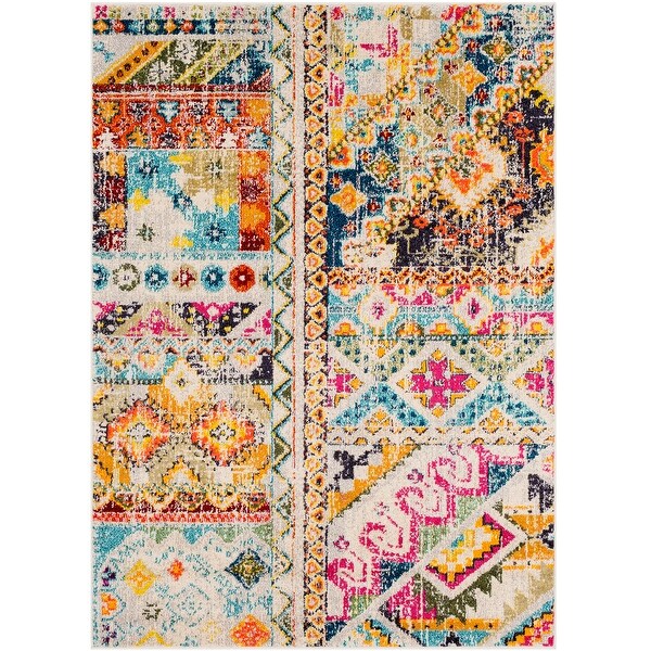 Shop 5 3 X 7 3 Multi Colored Abstract Pattern Rectangular