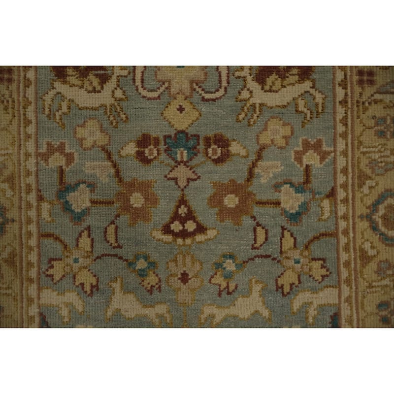 Hand Knotted Oriental 100% Wool Carpet Traditional All-Over Navy Blue & Blues Ziegler Area Rug - 3' 10'' X 2' 0''