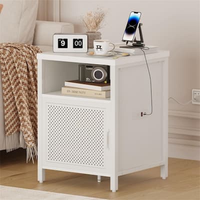 Side Table with Charging Station